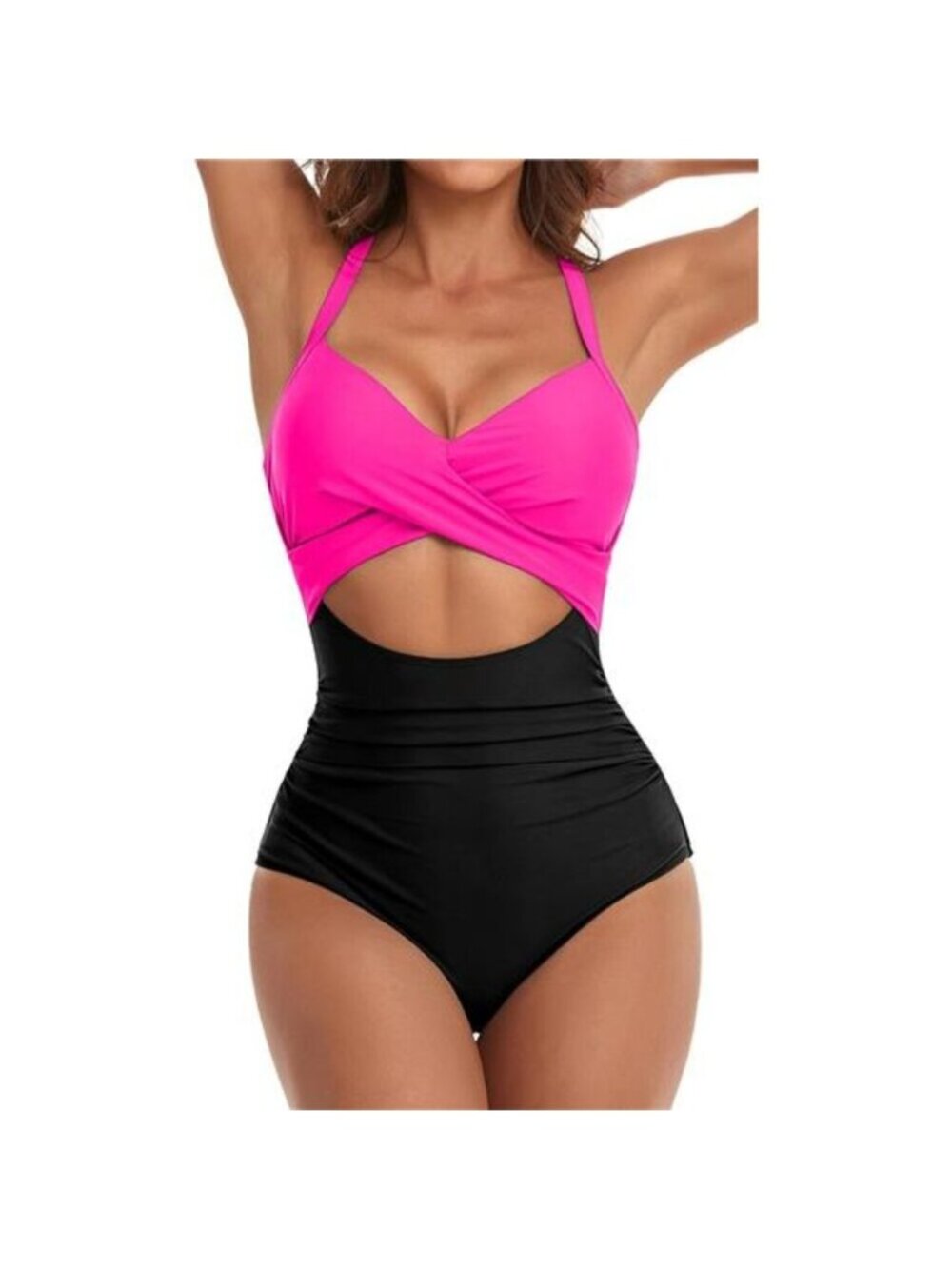 Eomenie Women's One Piece Swimsuits Tummy Control Cutout High Waisted Bathing